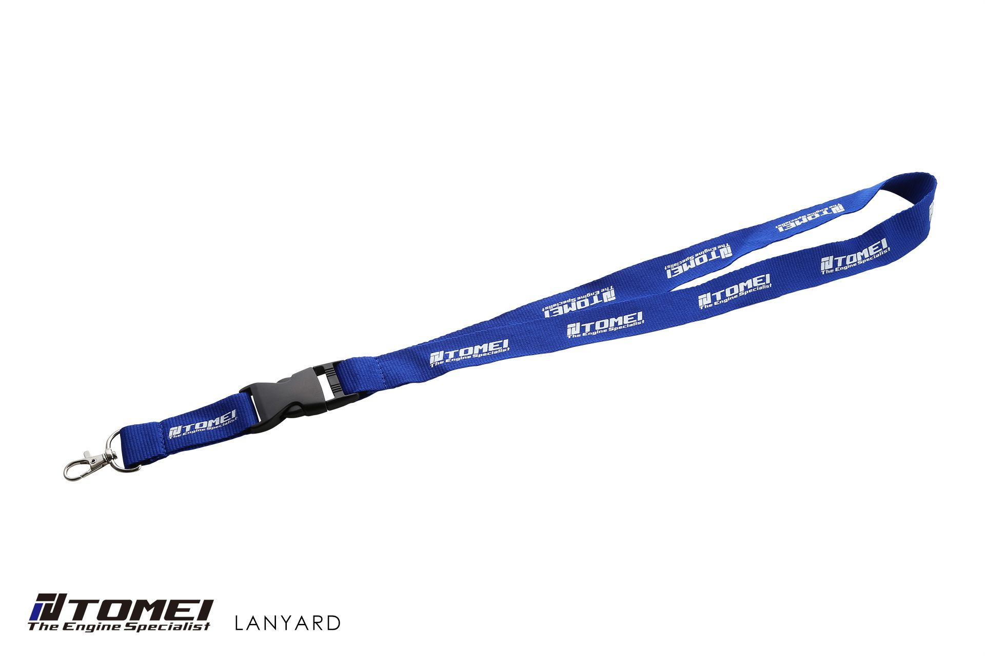 Tomei Polyester Lanyard w/ Black & White Print 2017, Quick Release Buckle, Lobster Claw Attachment, Blue 20"x1"