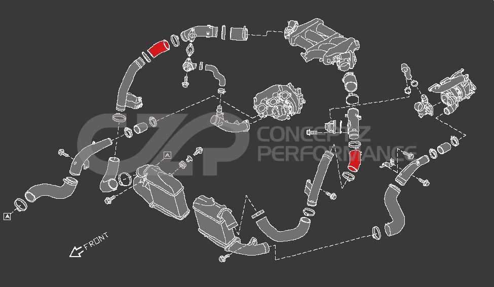 Nissan OEM Intake Hard Pipe to Recirculation Pipe Coupler LH/RH - Nissan GT-R R35