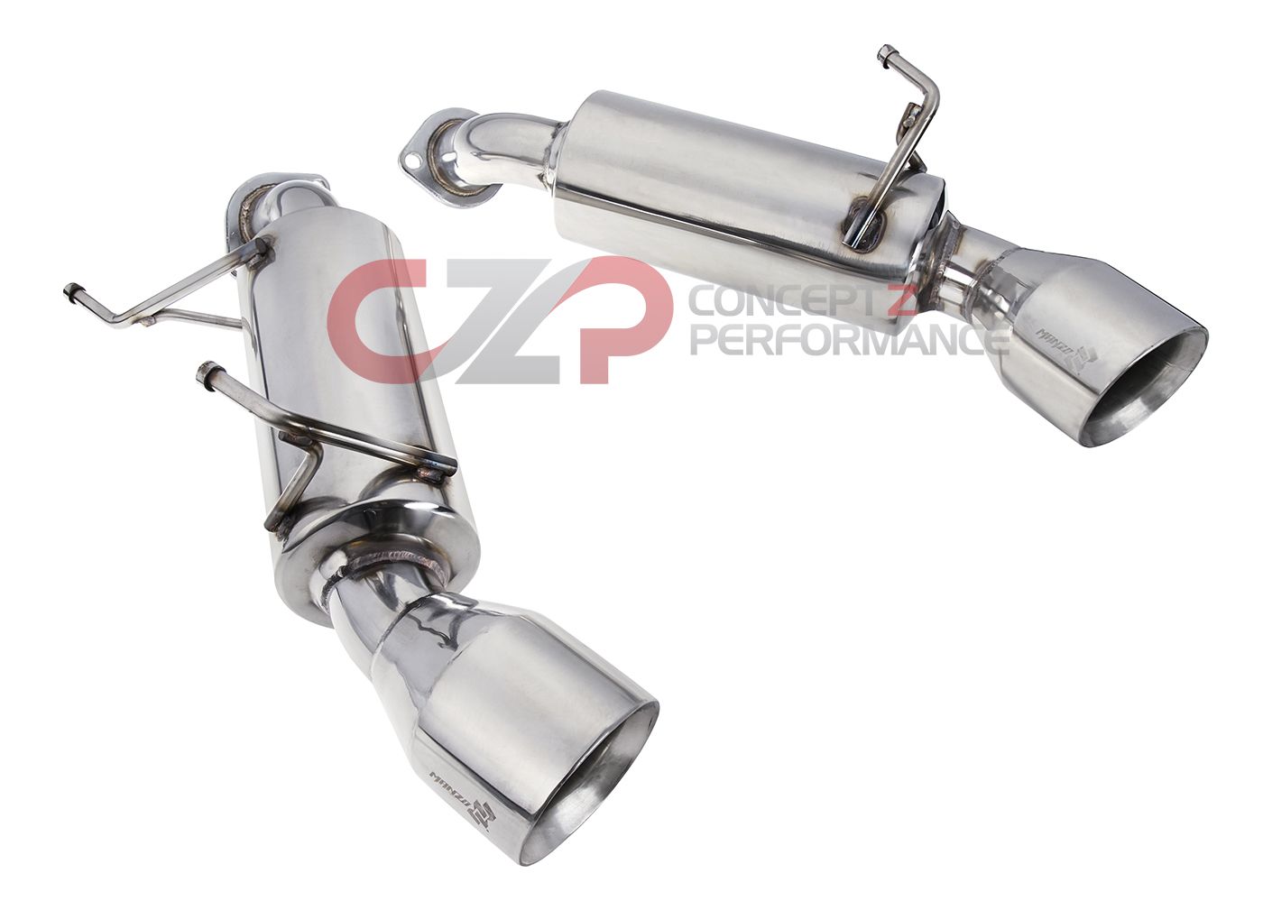 Manzo Stainless Steel Axle Back Exhaust System, Dual Wall Bevel Tip - Nissan 370Z / Infiniti G37 Q60 Coupe