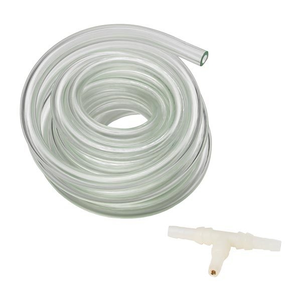 GlowShift  GS-R-BH-PVC-18 18' Clear PVC Boost/Vacuum Hose with T-Fittings