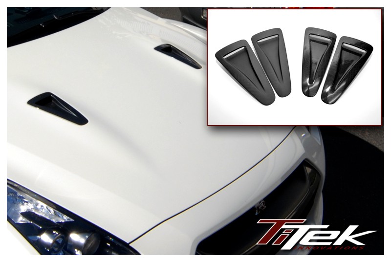 Titek GT-R Carbon Fiber Hood Ducts - Gloss
