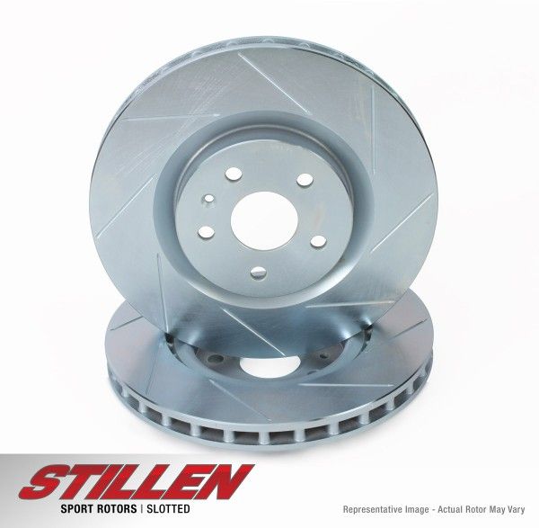 Stillen Front Slotted 1-Piece Sport Rotors Set, Sport Brakes (Akebono Calipers) - 370Z, G37, Q50, Q60 Sport Models