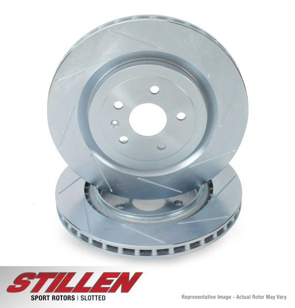 Stillen Rear Slotted 1-Piece Sport Rotors Set, Sport Brakes (Akebono Calipers) - Infiniti Q60 CV37, Q50 V37