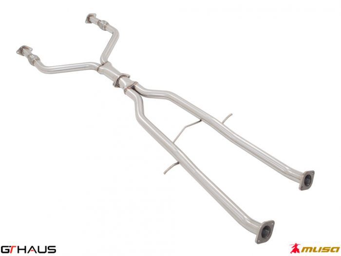 GTHAUS Musa SS Straight Cat-Back Y-Pipe / Mid Pipe Section Combo - Infiniti G37 08-13 Coupe CV36