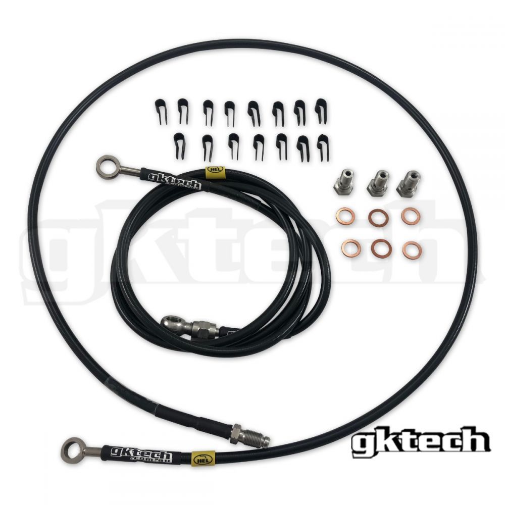 GKTech Inline Braided Brake Line Kit, RHD - Nissan Skyline R32 R33 R34, 240SX S13 S14 S15