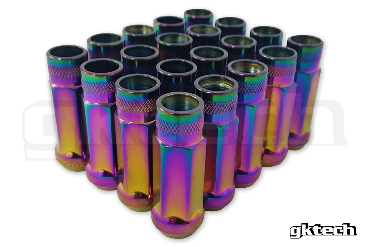 GKTech M12 55mm Long Open-Ended Lug Nuts 12x1.25 (20 Pack)