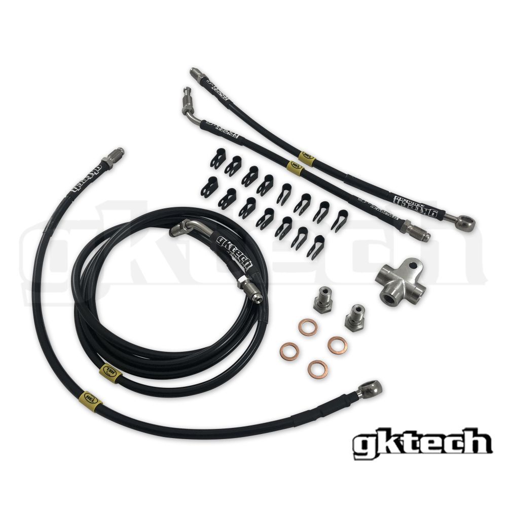 GKTech Stainless Steel Braided Teflon Lined ABS Delete Kit - Nissan Skyline R32 R33 R34, 240SX S13 S14 S15