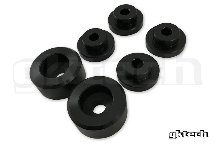 GKTech R200 2 Bolt Solid Differential Bushing Kit - Nissan Skyline R33 R34, 240SX S14 S15