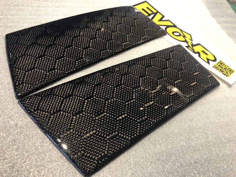EVO-R Carbon Fiber B-Pillar Cover, Honeycomb Weave - Nissan 350Z Z33