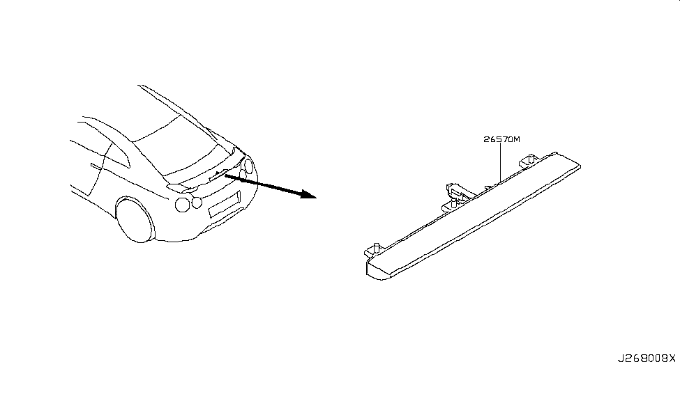 Nissan OEM GT-R High Mount Stop Light Third Brake Light - 09-14 R35