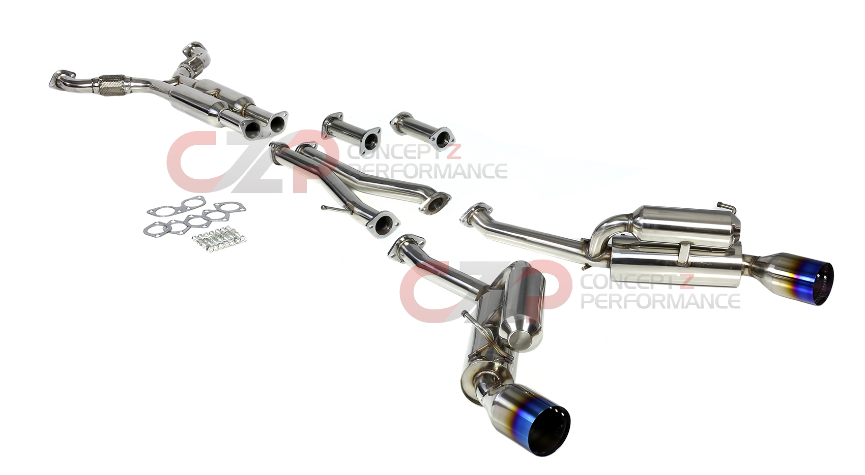 Top Speed Pro-1 True Dual Catback Exhaust System w/ Real Titanium Tip - Nissan 350Z / Infiniti G35 Coupe