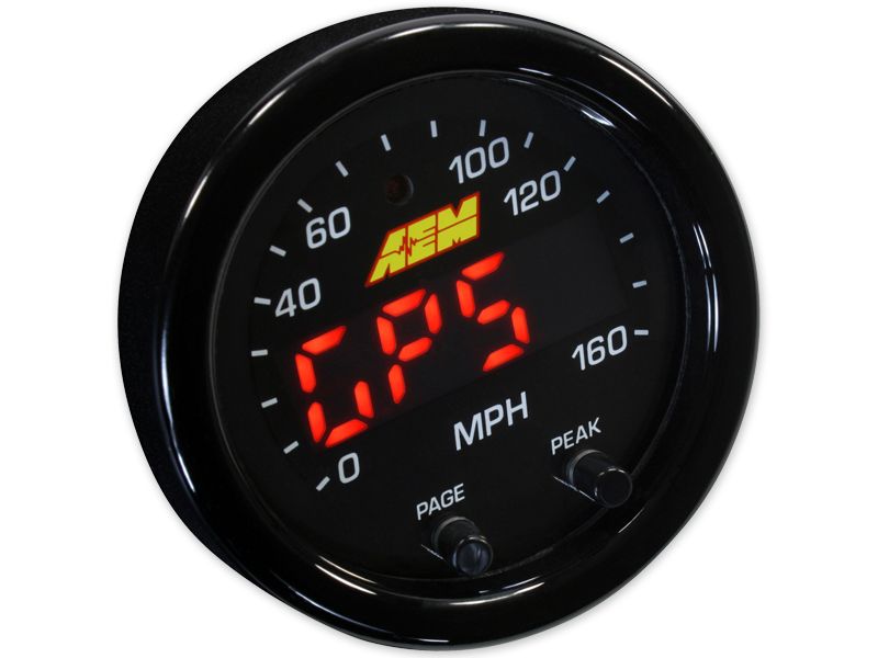 AEM X-Series GPS Speedometer Gauge 0~160mph / 0~240kph. Black Bezel & Black Faceplate