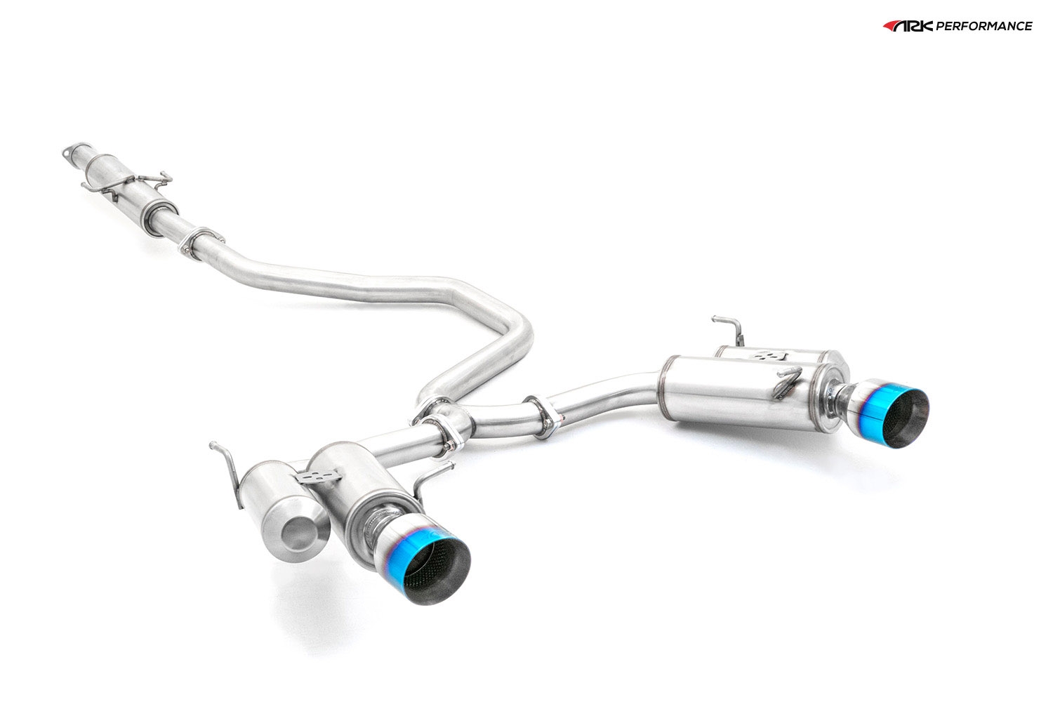Ark Performance Stainless Steel DT-S Cat-Back Exhaust System 2.5in Pipe w/ 4.5 Burnt Single Tip, Dual Exit - Hyundai Tiburon 03-08 2.0L I4, 2.7L V6 GK