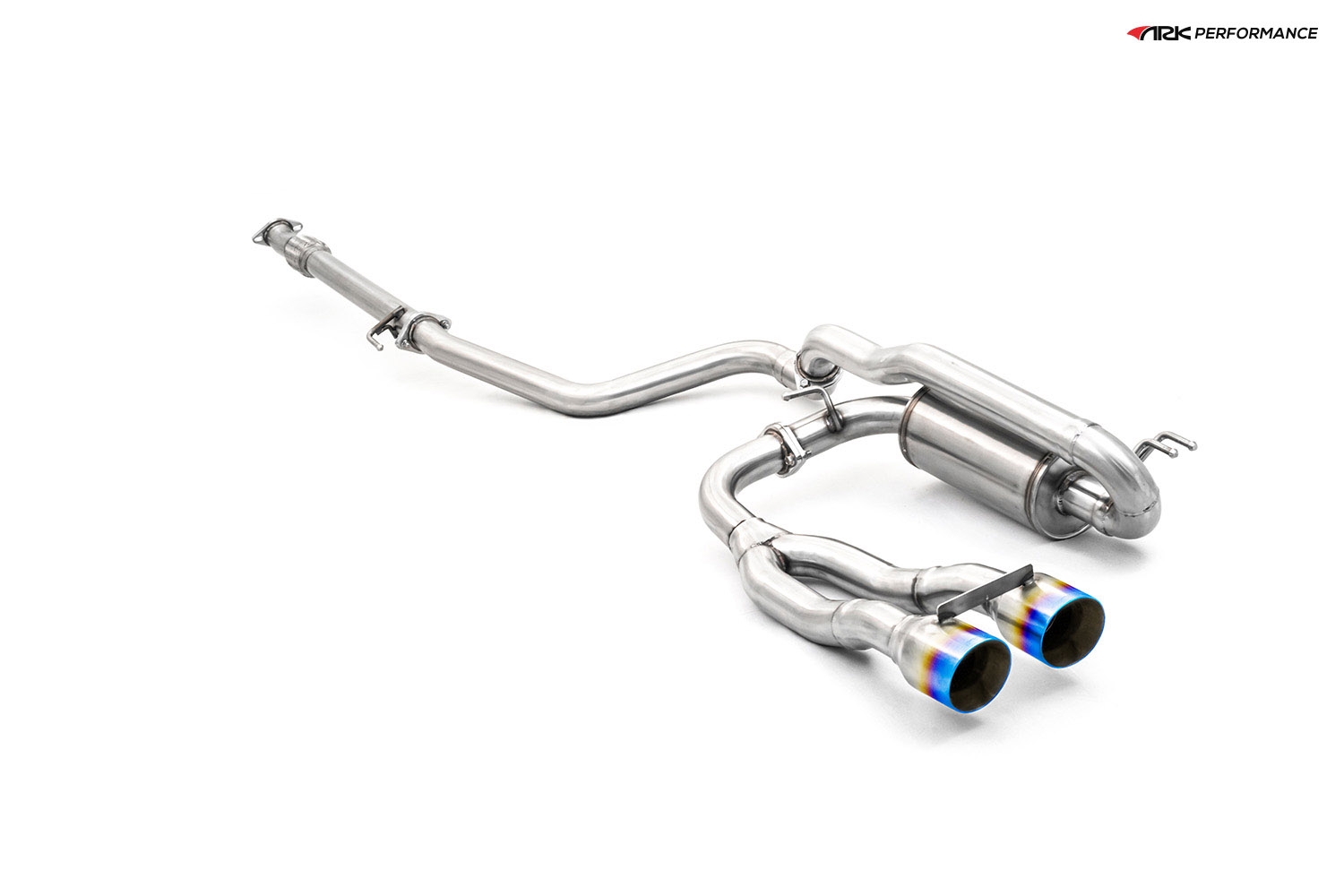 Ark Performance Stainless Steel DT-S Cat-Back Exhaust System 2.5in Pipe w/ 4.0 Burnt Dual Tip, Single Exit - Hyundai Veloster Turbo 13-17 1.6L I4 Turbo FS