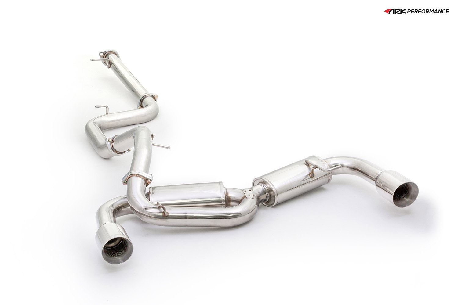 Ark Performance Stainless Steel DT-S Cat-Back Exhaust System 3.0in Pipe w/ 4.5 Polished Single Tip, Dual Exit - Mazda Mazdaspeed3 10-13 2.3L I4 TURBO MZR, 2ND GEN