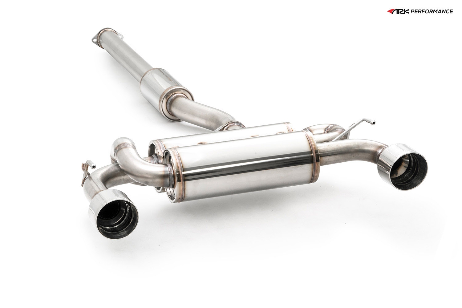 Ark Performance Stainless Steel DT-S Cat-Back Exhaust System 3.0in Pipe w/ 4.5 Polished Single Tip, Dual Exit - Mitsubishi Evo X 08-16 2.0L I4 TURBO CZ4A