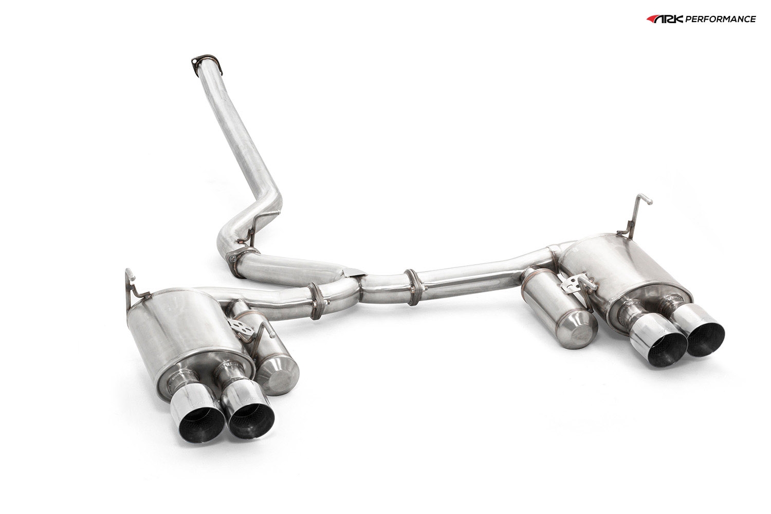 Ark Performance Stainless Steel DT-S Cat-Back Exhaust System 3.0in Pipe w/ 4.0 Polished Quad Tip, Dual Exit - Subaru WRX / STI Sedan 15+ 2.5L H4 TURBO GR / VA