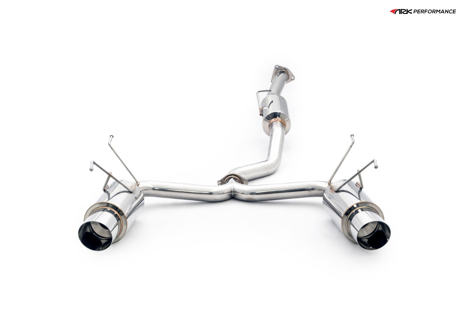 Ark Performance Stainless Steel N-II Cat-Back Exhaust System 2.5in Pipe w/ 4.5 Polished Single Tip, Dual Exit - Honda S2000 00-03 F20C AP1