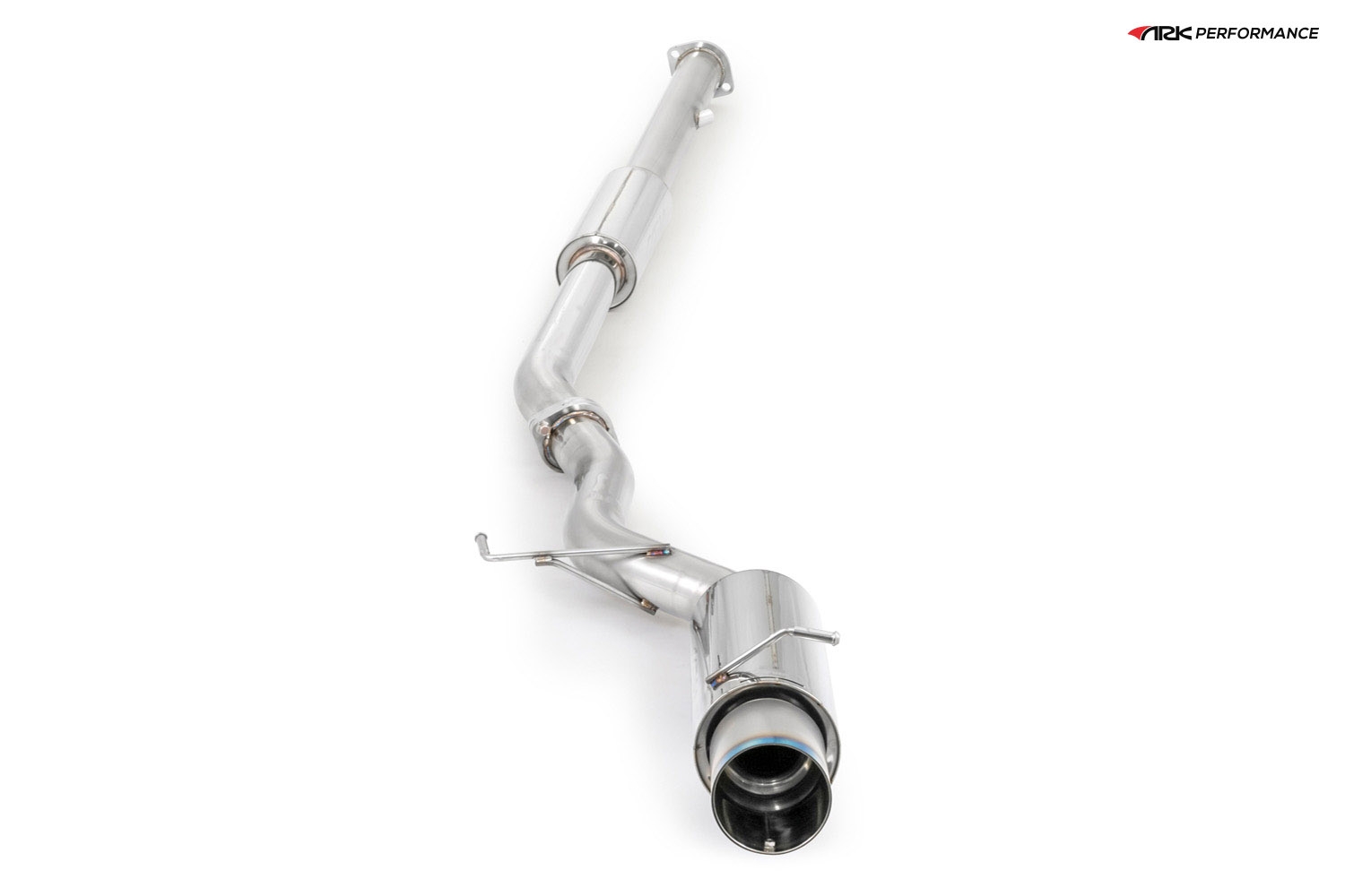 Ark Performance Stainless Steel N-II Cat-Back Exhaust System 3.0in Pipe w/ 4.5 Burnt Ti Single Slip On Tip, Single Exit - Mitsubishi Evo VIII / IX 03-07 2.0L I4 TURBO CT9A