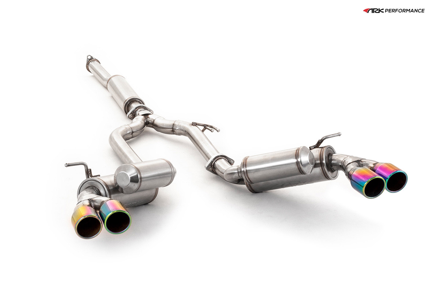 Ark Performance Stainless Steel GRiP Cat-Back Exhaust System 2.5in Pipe w/ 3.5 Tecno Quad Tip , Dual Exit - Hyundai Genesis Coupe 10-14 2.0T BK1, BK2