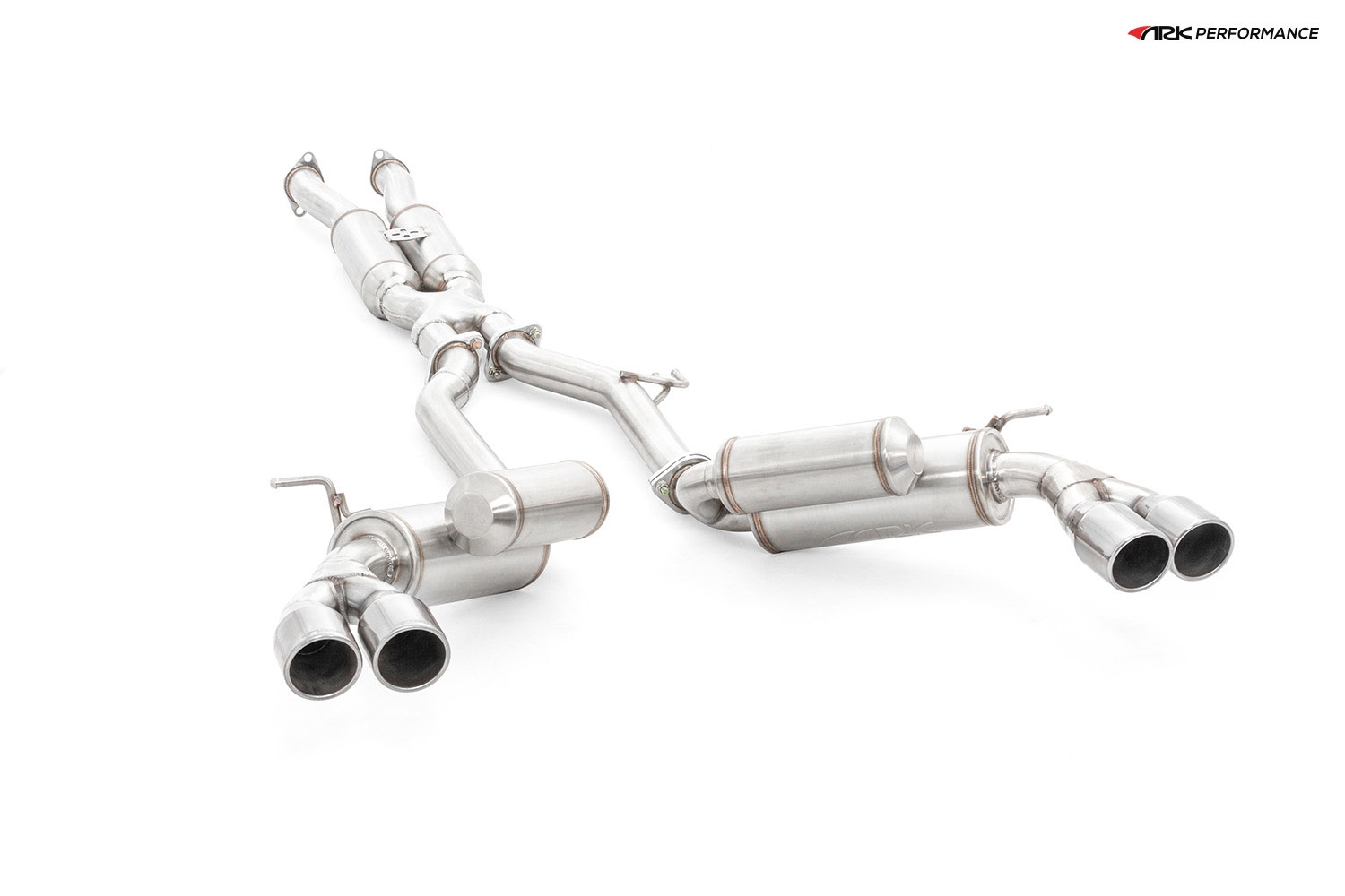 Ark Performance Stainless Steel GRiP Cat-Back Exhaust System 2.5in Pipe w/ 3.5 Polished Quad Tip , Dual Exit - Hyundai Genesis Coupe 10-16 3.8L BK1, BK2