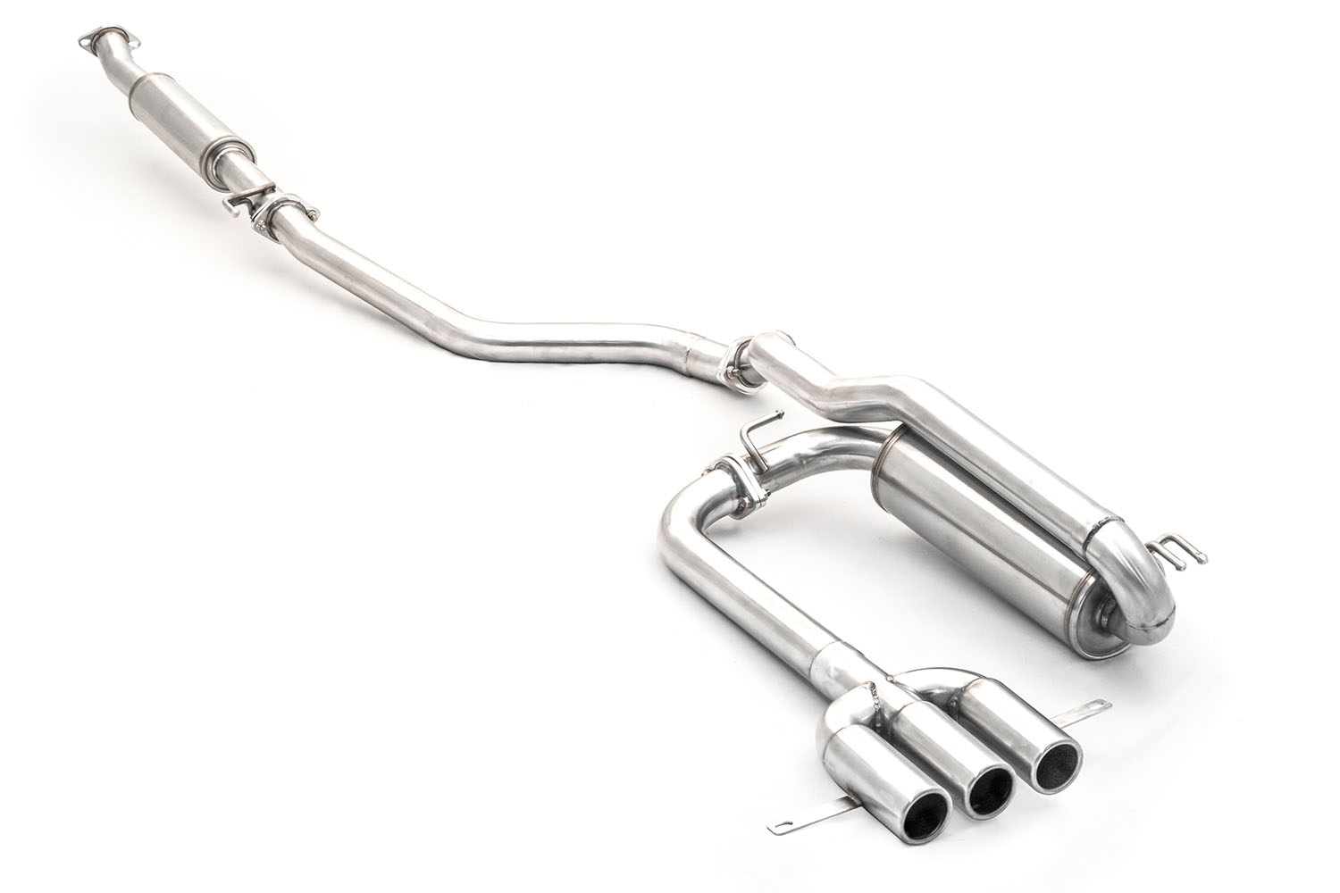 Ark Performance Stainless Steel GRiP Cat-Back Exhaust System 2.5in Pipe w/ 4.0 Polished Dual Tip, Single Exit - Hyundai Veloster 12-17 1.6L I4 FS