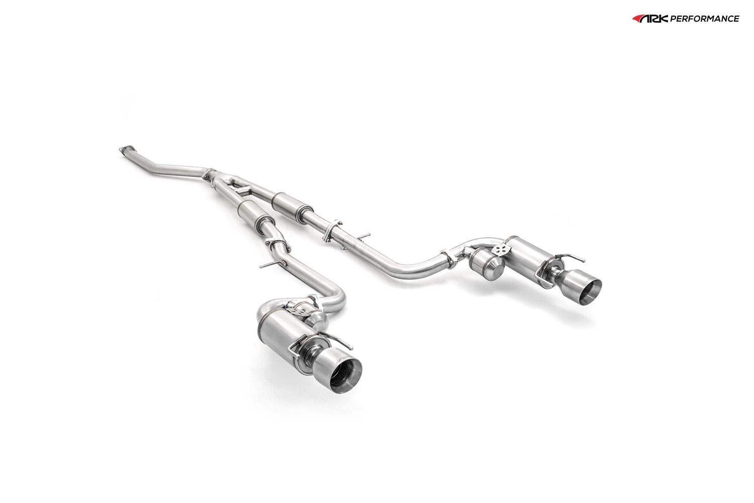 Ark Performance Stainless Steel GRiP Cat-Back Exhaust System 2.5in Pipe w/ 4.5 Polished Single Tip, Dual Exit - Lexus IS 200T 16 2.0L I4 TURBO ASE30