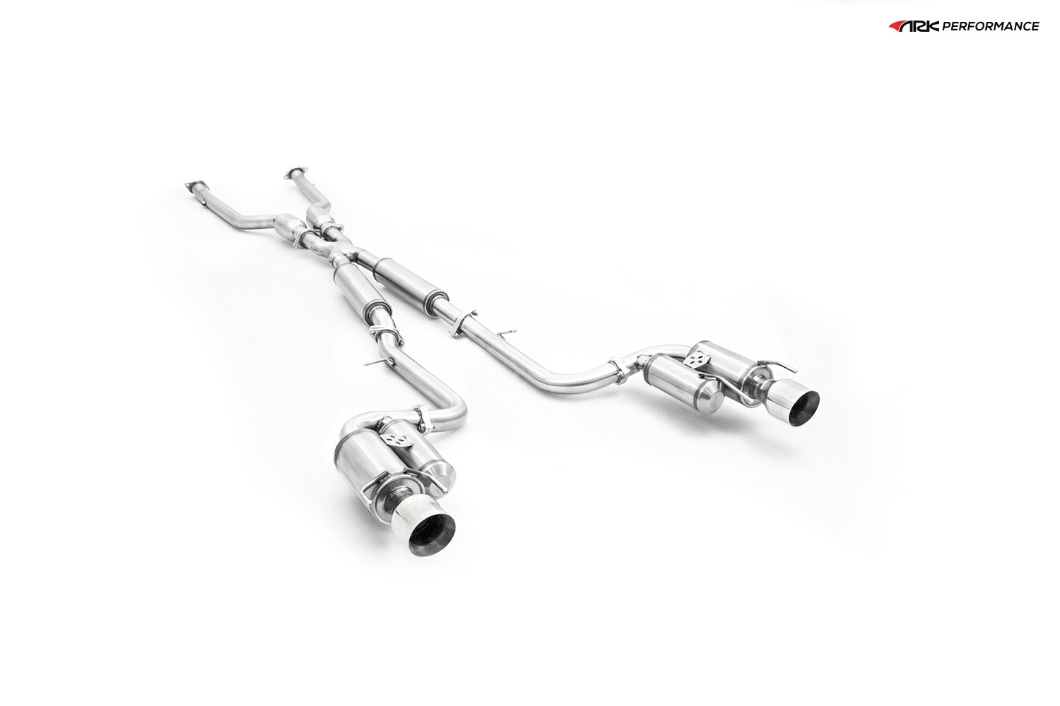Ark Performance Stainless Steel GRiP Cat-Back Exhaust System 2.5in Pipe w/ 4.5 Polished Single Tip, Dual Exit - Lexus IS 250 / 350 RWD 14-16 2.5L V6, 3.5L V6 GSE30 / GSE31
