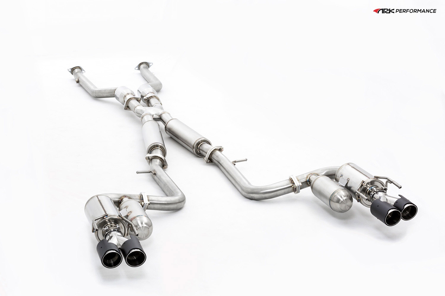 Ark Performance Stainless Steel GRiP Cat-Back Exhaust System 2.5in Pipe w/ 3+3 Carbon Fiber Silp On Quad Tip , Dual Exit - Lexus  17+