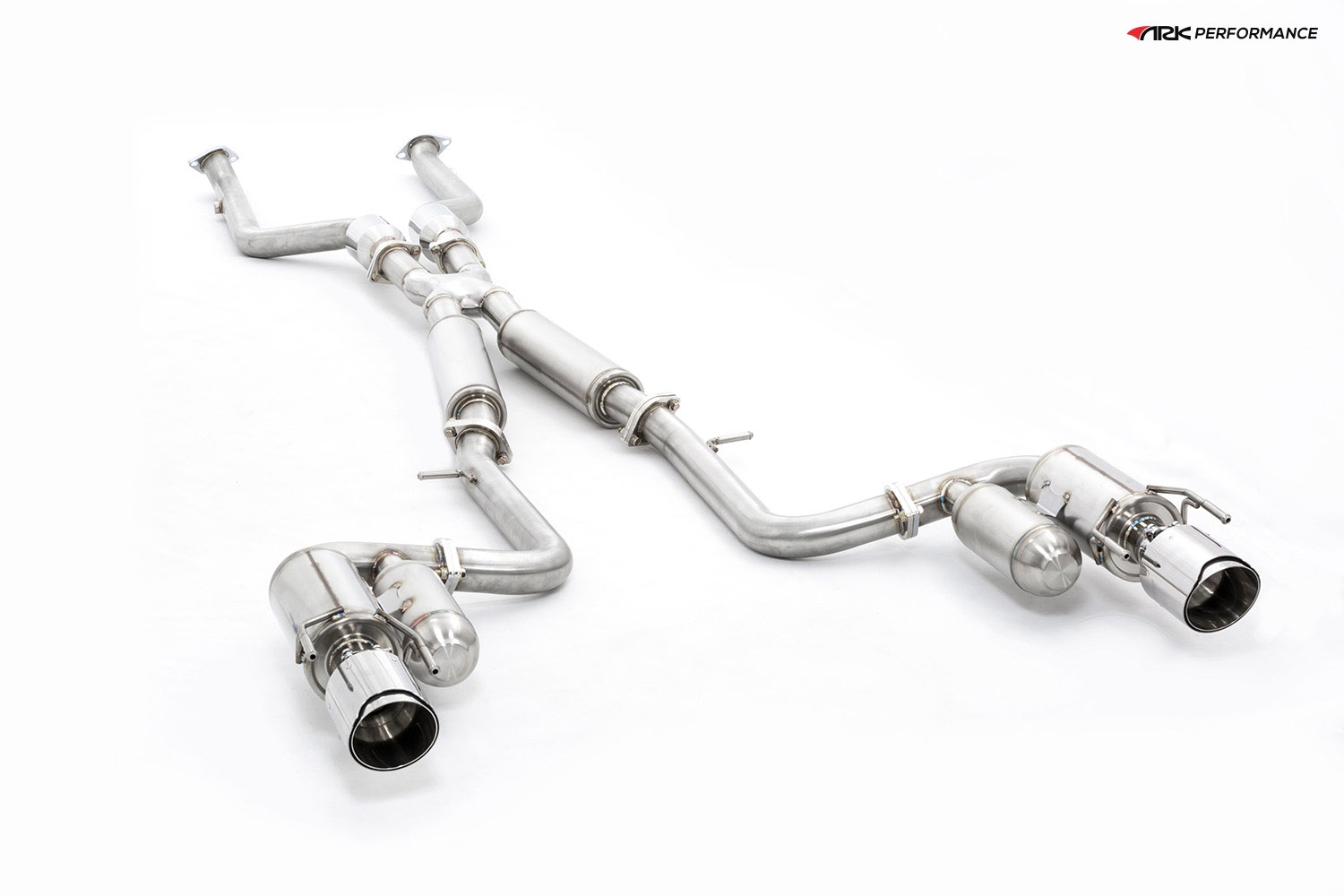 Ark Performance Stainless Steel GRiP Cat-Back Exhaust System 2.5in Pipe w/ 4.5 Polished Slip On Single Tip, Dual Exit - Lexus IS 250 / 300 / 350 AWD 17+