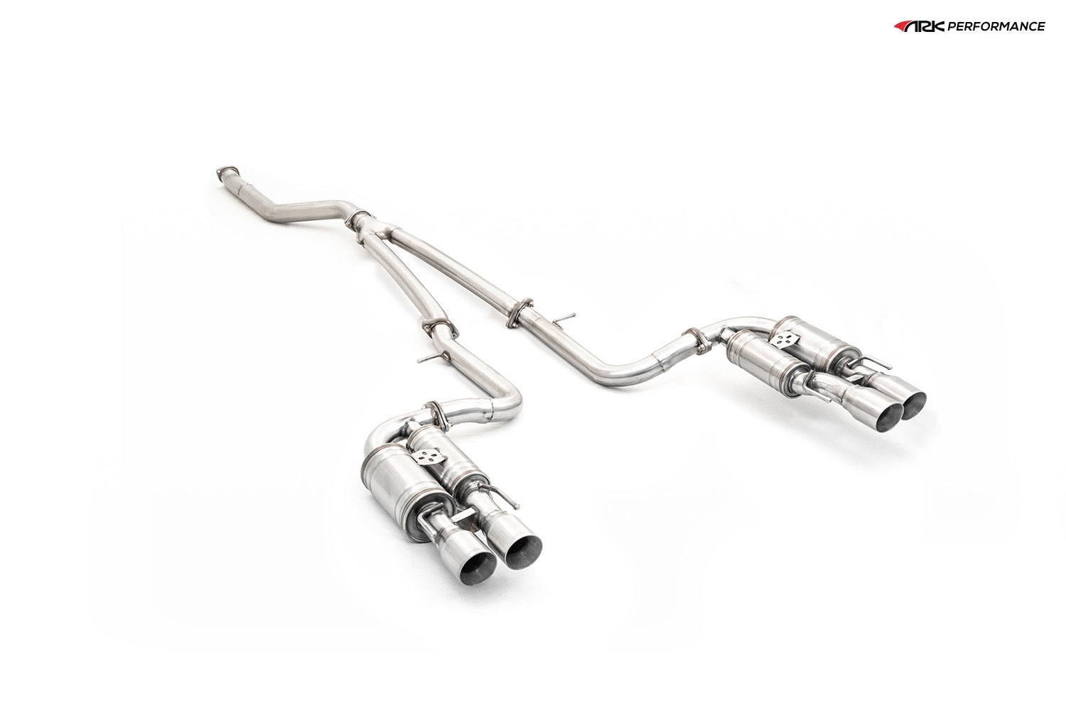 Ark Performance Stainless Steel GRiP Cat-Back Exhaust System 3.0 to 2.5in Pipe w/ 4.5 Polished Quad Tip , Dual Exit - Lexus RC 200T 16+ 2.0L I4 TURBO ASC10