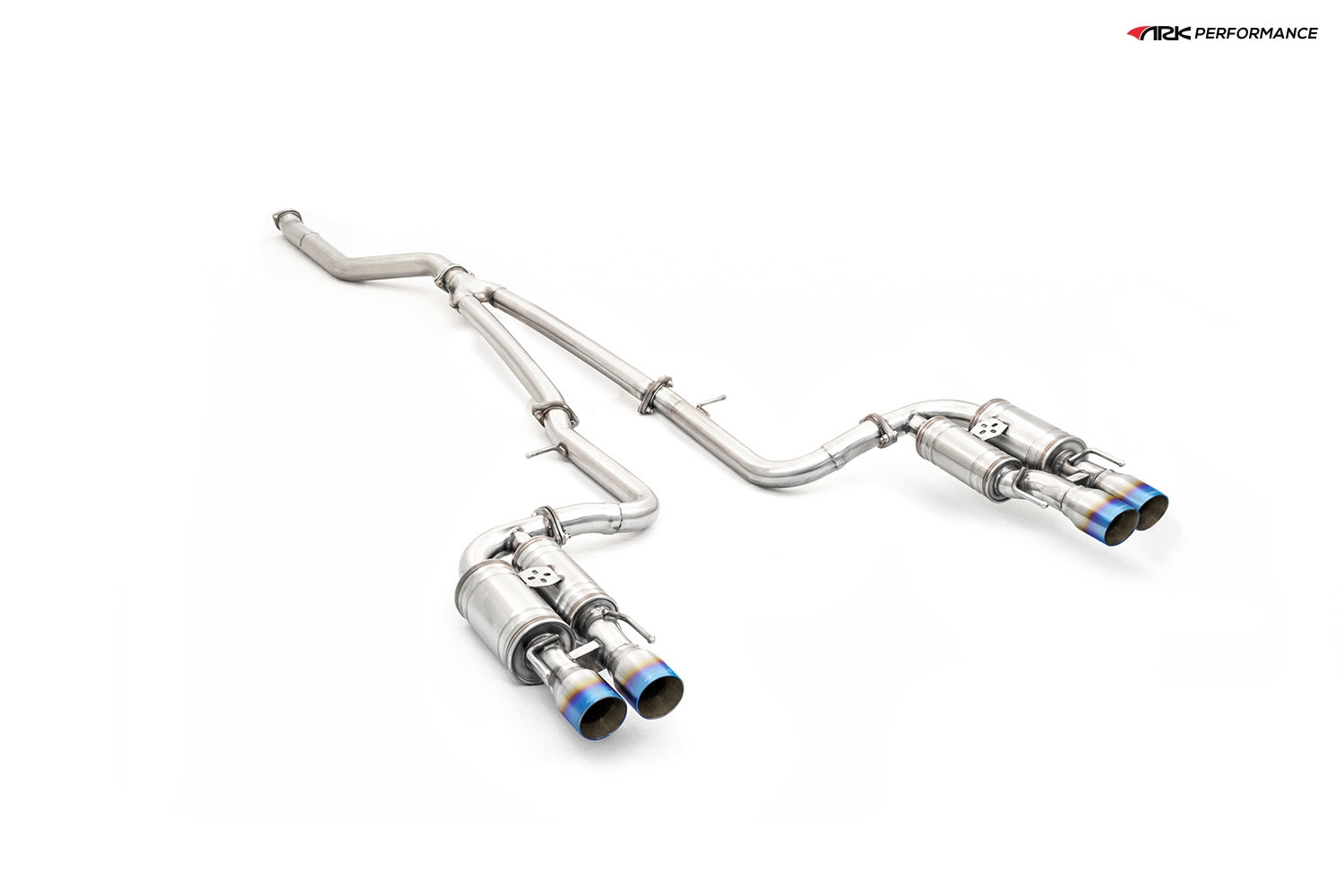 Ark Performance Stainless Steel GRiP Cat-Back Exhaust System 3.0 to 2.5in Pipe w/ 4.5 Burnt Quad Tip , Dual Exit - Lexus RC 200T 16+ 2.0L I4 TURBO ASC10