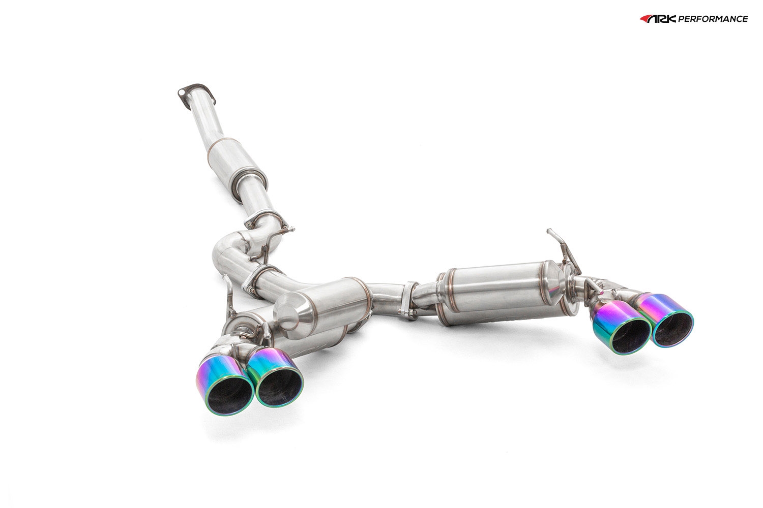 Ark Performance Stainless Steel GRiP Cat-Back Exhaust System 3.0in Pipe w/ 4.0 Tecno Quad Tip, Dual Exit - Subaru WRX / STI Hatchback 08-14 2.5L H4 TURBO GR