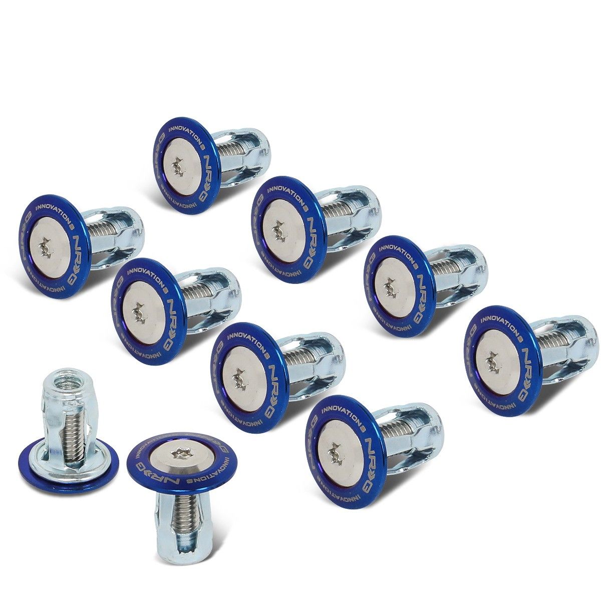 NRG Fender Washer Kit (TI Series) M6 Bolts/SS For Plastic (Silver Washer/TI Burn Screw) - Set of 10