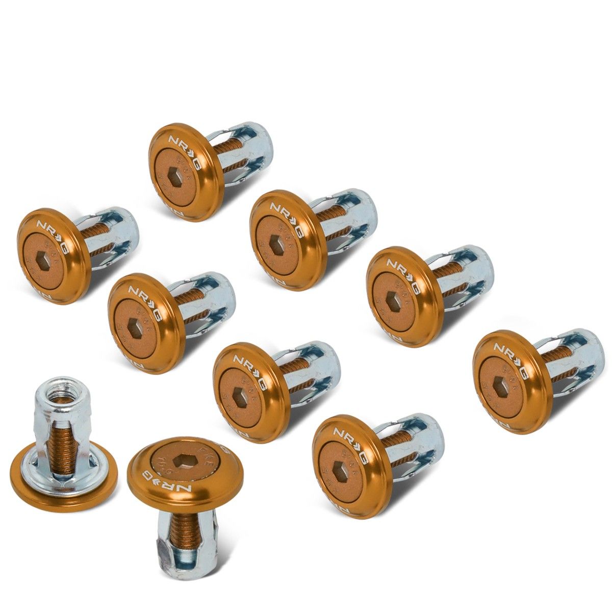 NRG Fender Washer Kit w/Rivets For Metal (Rose Gold) - Set of 10