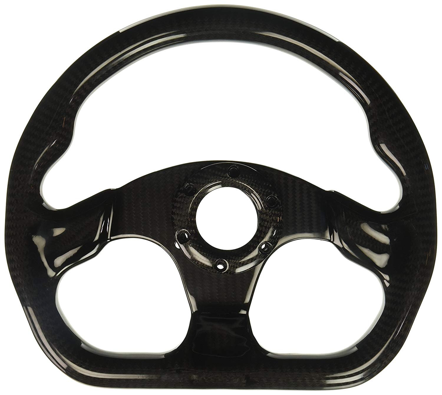 NRG Carbon Fiber Steering Wheel (320mm) Flat Bottom w/ Shiny Black Carbon