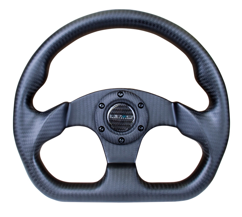 NRG Carbon Fiber Steering Wheel (320mm) Flat Bottom Matte Black Carbon