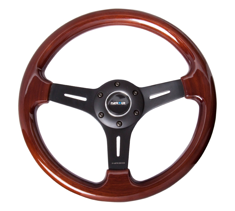 NRG Classic Wood Grain Steering Wheel (330mm) Wood Grain w/ Matte Black 3-Spoke Center