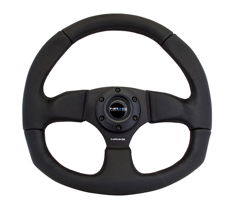 NRG Reinforced Steering Wheel (320mm Horizontal / 330mm Vertical) Leather w/ Black Stitching