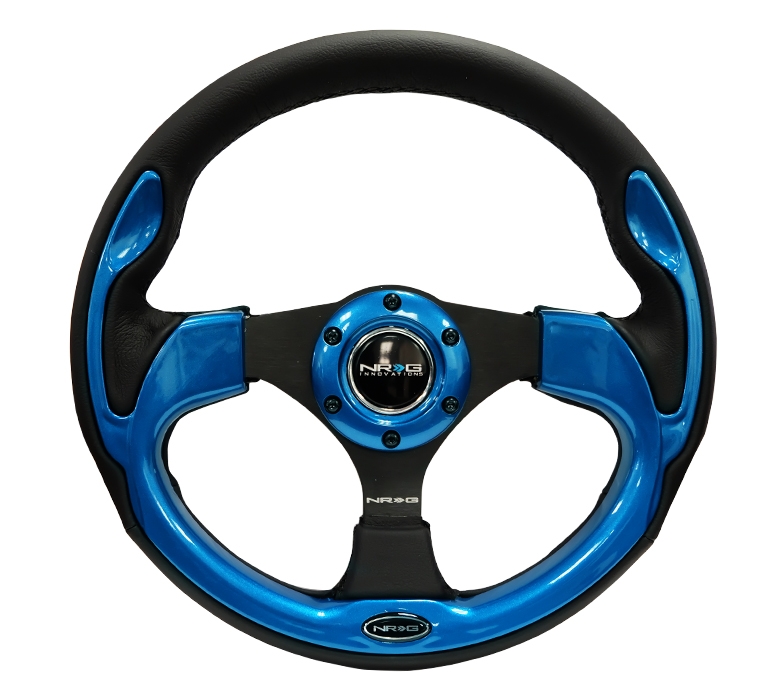 NRG Reinforced Steering Wheel (320mm) Black w/ Blue Trim