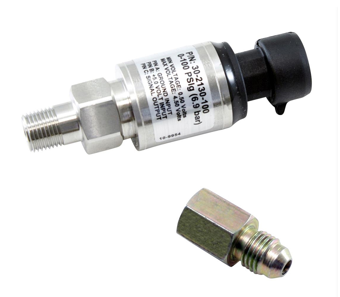 AEM 30-2130-100 100 PSIg Stainless Steel Sensor Kit Adapter