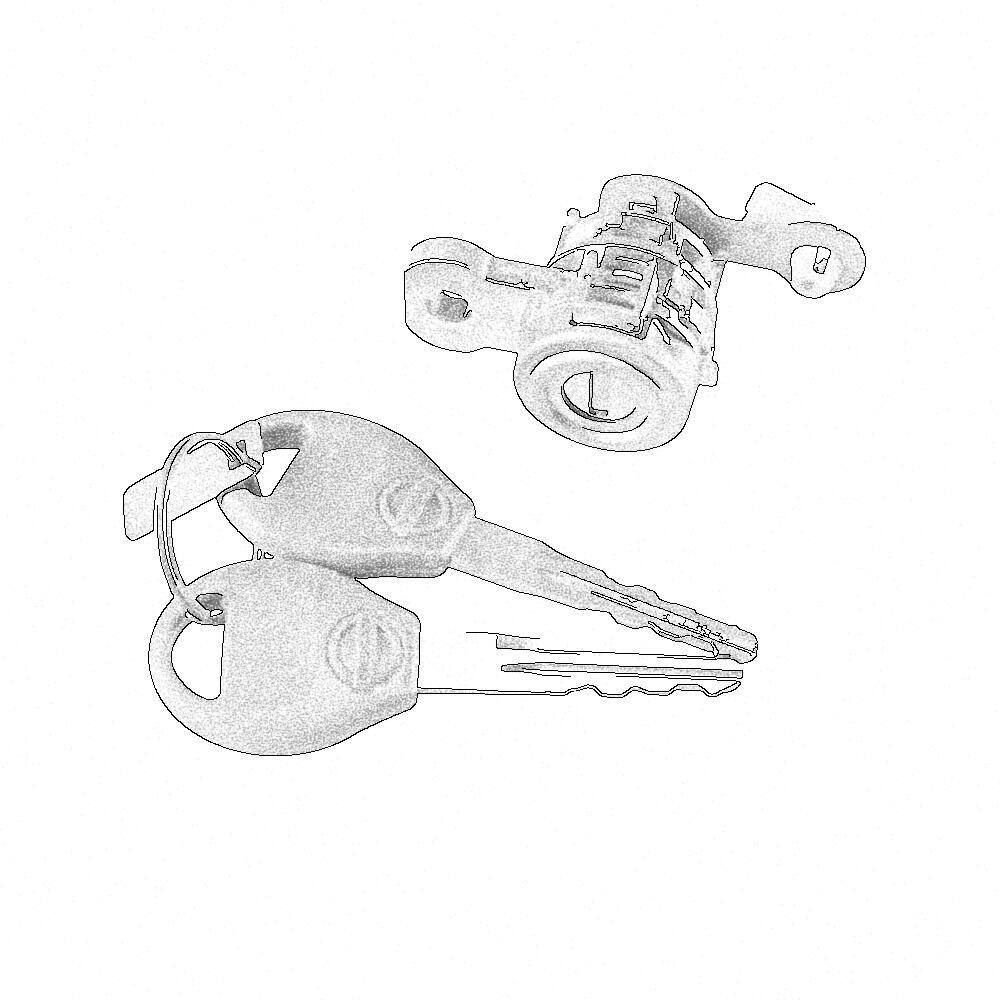 Nissan OEM Right Side Door Lock Cylinder And Keys - Nissan Skyline R34 GT-R