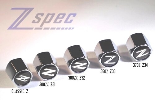 ZSpec Design Chromed Valve Stem Tire Cap Sets - for Nissan Z Cars