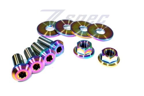 ZSpec Design Titanium Strut Brace Fastener Kit for Nissan 370z - M10-1.25 Dress-Up Bolts and Washers