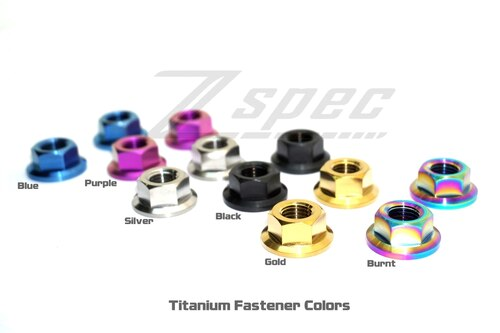 ZSpec Design Titanium M8-1.25 Metric Flare Nuts for 350z/G35/370z/G37 Shock Towers