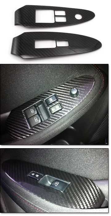 EVO-R Carbon Fiber Window / Door Switch Covers - Nissan 370Z Z34
