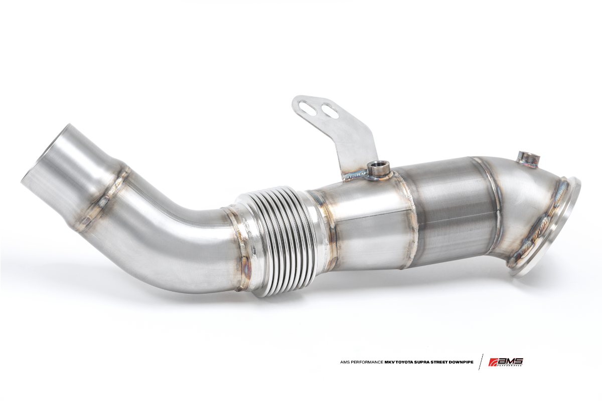 AMS Performance Stainless Steel 4.5" Downpipes w/ High Flow Cat - Toyota Supra A90