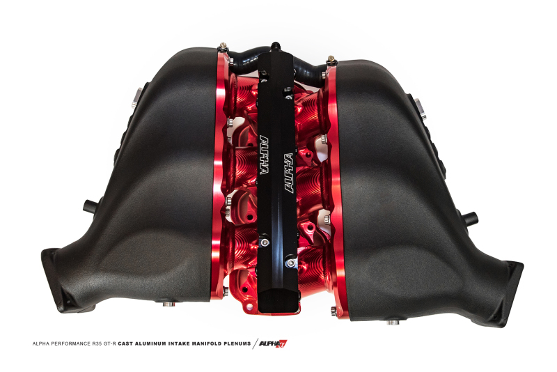 AMS Performance 2009+ Nissan GT-R R35 Alpha Carbon/Billet Intake Manifold w/Triple Fuel Rail - Clear