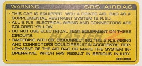 Blaster Z 300ZX 1990-1993 Label Caution, Airbag, Hood Decal
