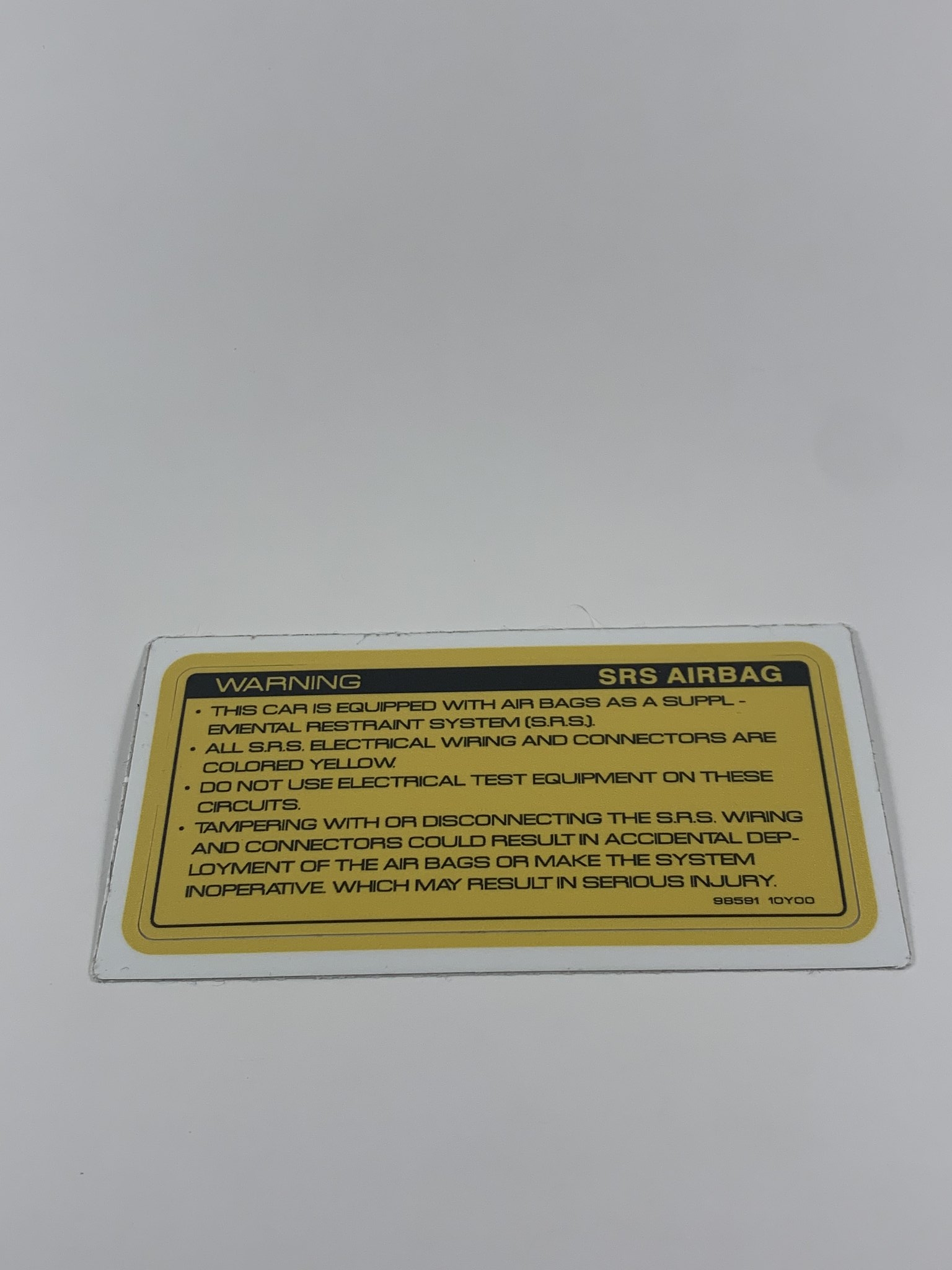 Blaster Z 1993-1996 300ZX Label-Caution, Air Bag Decal
